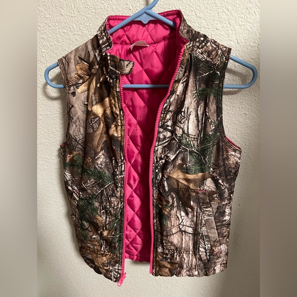 Carhartt Girls M10/12 Reversible Camo/Pink Vest